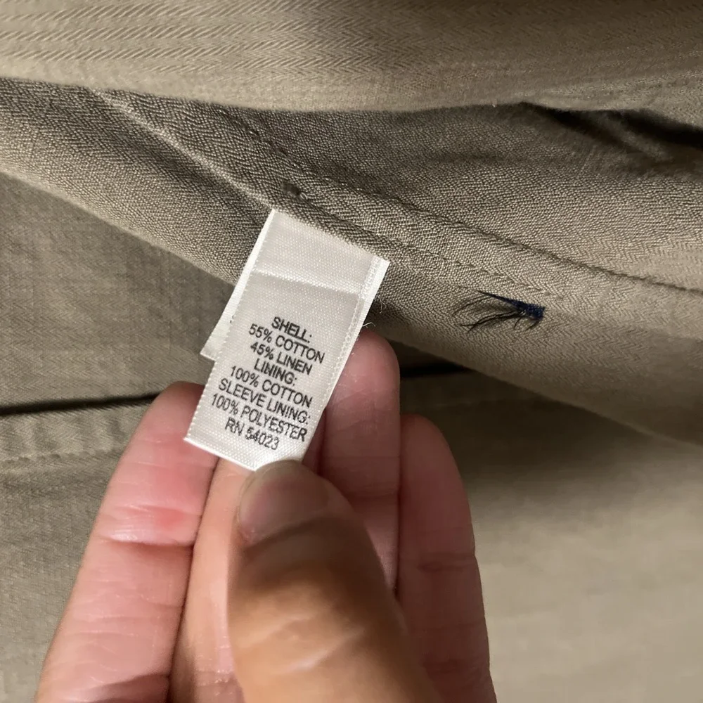 Banana Republic Blazer Men's 40R Tan Linen cotton blend single breasted 2007
